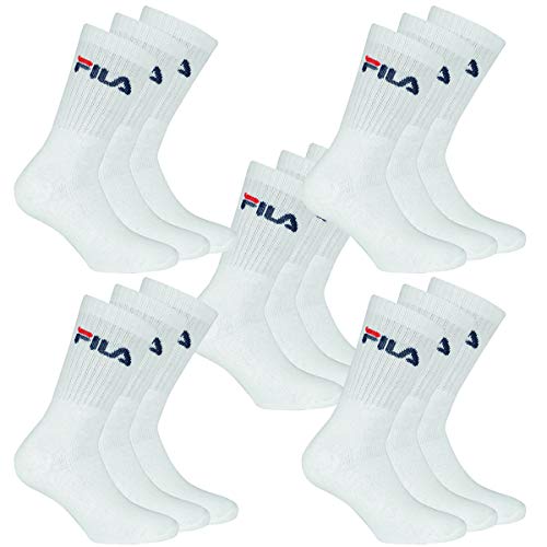 FILA 15 Paar Herren Sportsocken Tennissocken Socken F9505, Farbe:300 - white, Socken & Strümpfe:39-42 von FILA