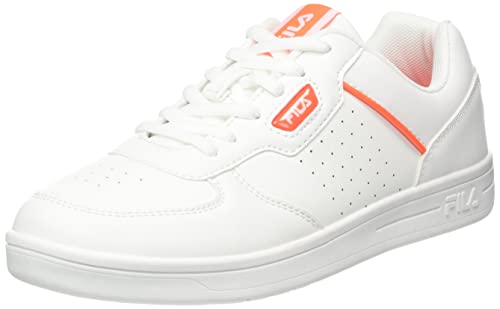 FILA C. Court Teens Sneaker, White-Fiery Coral, 37 EU Schmal von FILA