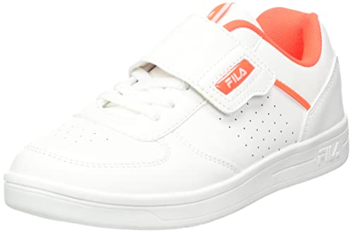 FILA C. Court Velcro Kids Sneaker, White-Fiery Coral, 33 EU von FILA