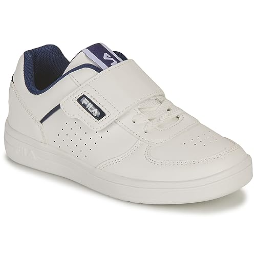 FILA C. Court Velcro Kids Sneaker, White-Medieval Blue, 34 EU von FILA