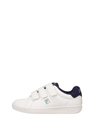 FILA Crosscourt 2 NT Velcro Kids Sneaker, White-Medieval Blue, 33 EU FILA Crosscourt 2 NT Velcro Kids Sneaker, White-Medieval Blue, 33 EU von FILA