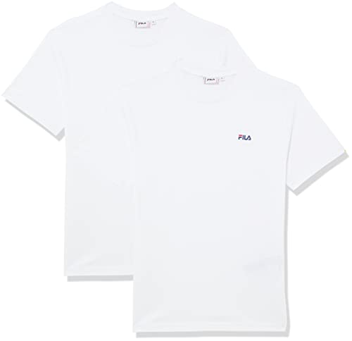 FILA Damen Bari Thee/Double Pack T Shirt, Bright White-bright White, L EU von FILA