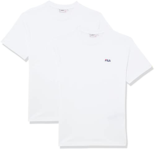 FILA Damen Bari Thee/Double Pack T Shirt, Bright White-bright White, XL EU von FILA