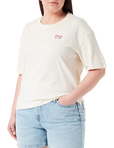 FILA Damen Bell Cropped Graphic T-Shirt, Antique White, S von FILA