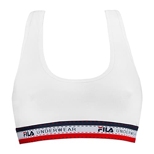 FILA Damen Bustier Fitness Sport BH Racerback Bra, Farbe:Weiß, Artikel:-300 White, Wäschegröße:XL von FILA