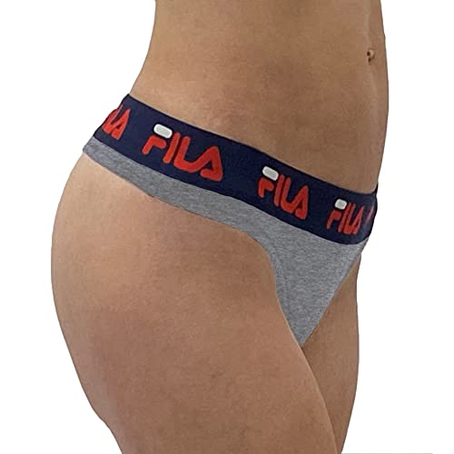 FILA Damen Classic Logo Baumwolle Tanga Panty, Grey Heather, L FILA Damen Classic Logo Baumwolle Tanga Panty, Grey Heather, L von FILA