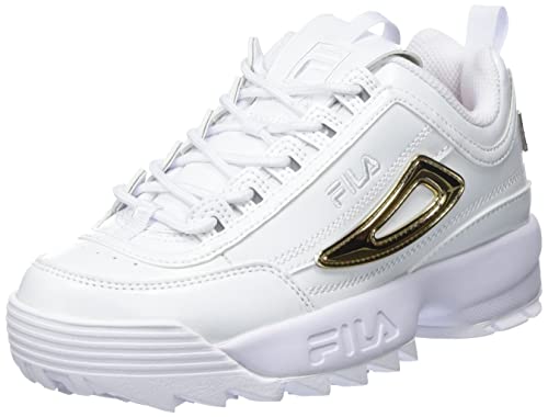 FILA Damen Disruptor wmn Sneaker, White-Gold, 41 EU Schmal von FILA