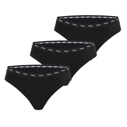 FILA Damen Fi/2stgx3/Fu6320 G-String, Schwarz, 38 (3er Pack) von FILA
