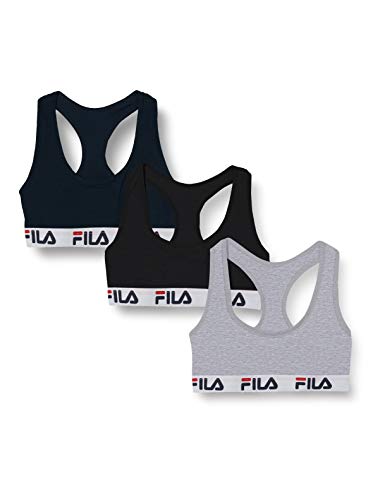 FILA Bikini Damen Langlebig, Sport bh, Bequem, Anti-Reizung (3er Pack) von FILA