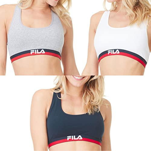 FILA Bikini Damen Perfekter Halt, Sport bh, Langlebig, Atmungsaktiv (3er Pack) von FILA
