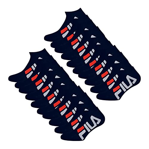 FILA Damen Herren Sneaker Socken Sportsocken Kurzsocken 10 Paar, Farbe:Blau, Größe:39-42, Artikel:-321 navy von FILA