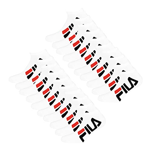 FILA Damen Herren Sneaker Socken Sportsocken Kurzsocken 10 Paar, Farbe:Weiß, Größe:35-38, Artikel:-300 white von FILA