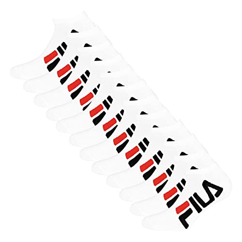 FILA Damen Herren Sneaker Socken Sportsocken Kurzsocken 8 Paar, Farbe:Weiß, Größe:43-46, Artikel:-300 white von FILA