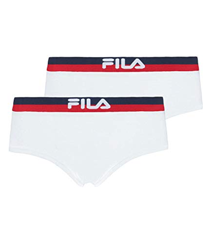 FILA Damen Panty Panties Women Culotte FU6051 2er Pack, Farbe:Weiß, Wäschegröße:S, Artikel:-300 White von FILA