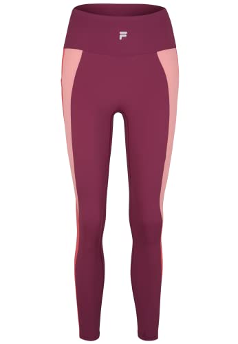 FILA Damen RABENAU high waist Leggings,Amaranth-Rouge Red-Flamingo Pink,M von FILA