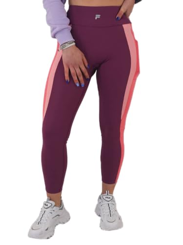 FILA Damen RABENAU high waist Leggings,Amaranth-Rouge Red-Flamingo Pink,S von FILA