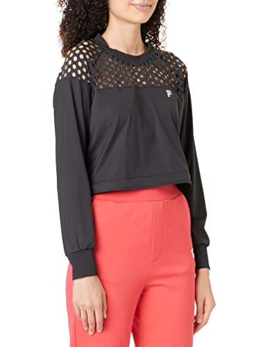 FILA Damen RACHARIA Cropped Sweat T-Shirt, Moonless Night, L von FILA