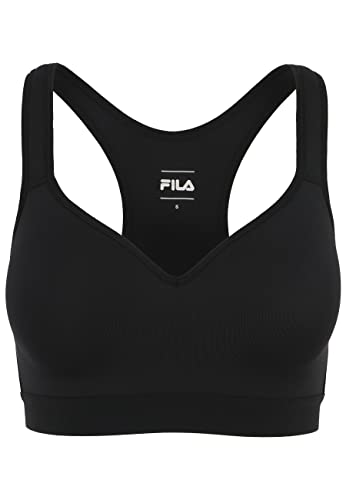 FILA Damen REUT medium Support Sport-BH, Black, XS von FILA