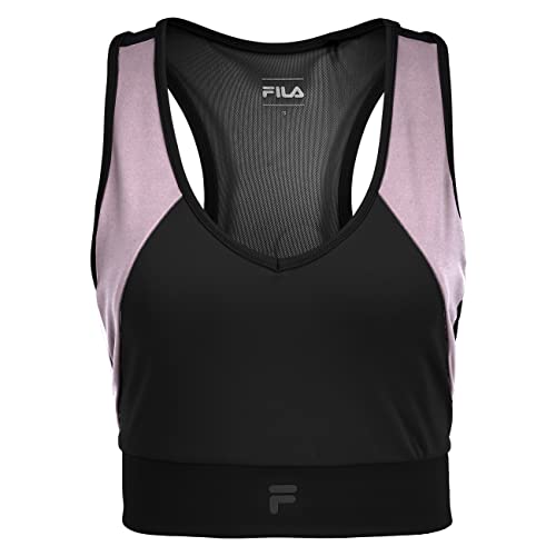 FILA Damen Revere Sport-BH, Black-Fair Orchid, L von FILA