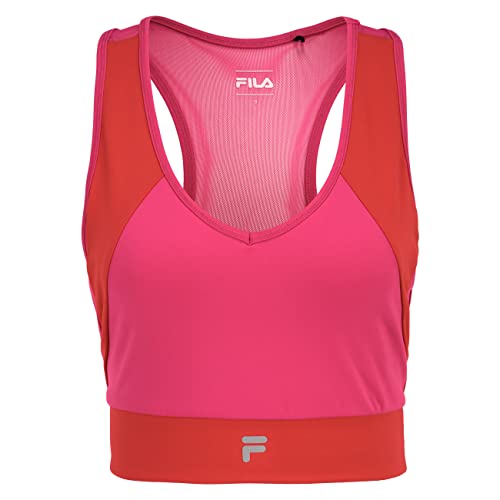 FILA Damen Revere Sport-BH, Pink Yarrow-Bittersweet, S von FILA