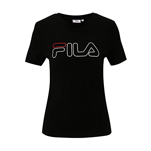 FILA Damen SCHILDE T-Shirt, Black, L von FILA