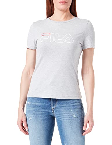 FILA Damen SCHILDE T-Shirt, Light Grey Melange, S von FILA