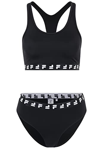 FILA Damen Salinas Racer Back Bikini-Set, Black, XS von FILA