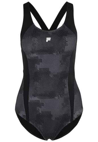 FILA Damen Sanya Badeanzug, Black Pills Camo AOP, XS von FILA