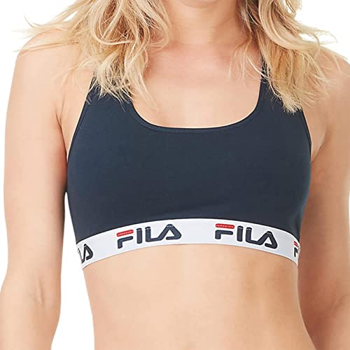 FILA Damen Sport-BH Baumwolle (M, blau) von FILA