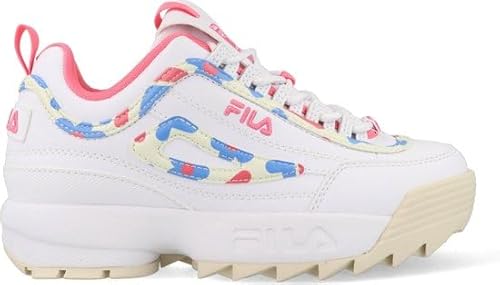 FILA Disruptor F Kids Sneaker, White-Pink Lemonade, 30 EU von FILA