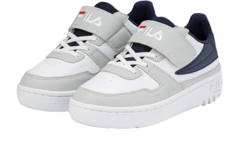 FILA FXVENTUNO Velcro Kids Sneaker, White-Gray Violet, 34 EU von FILA