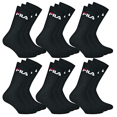 FILA Freizeit & Sport-Socken 18 Paar Sparpack Tennis-Socken | Damen & Herren (Schwarz 39-42) von FILA