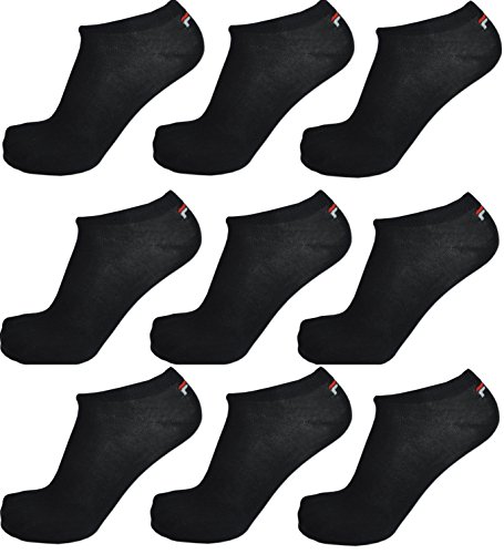 FILA Füsslinge Sneaker Socken im 9er Pack (3x3Pack) für Herren und Damen Unisex (39-42, schwarz) von FILA