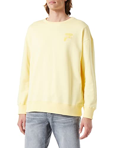 FILA Herren BABEN Oversized Crew Sweatshirt, Pale Banana, XS von FILA