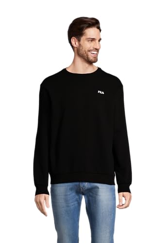 FILA Herren BRUSTEM Crew Sweatshirt, Black, 2XL von FILA