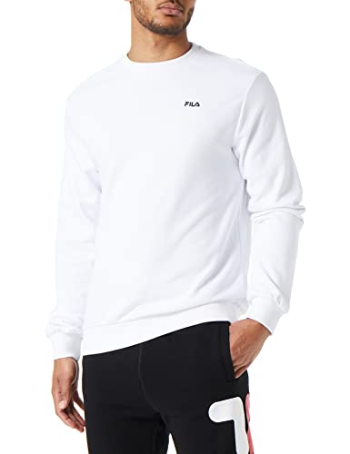 FILA Herren BRUSTEM Crew Sweatshirt, Bright White, 2XL von FILA