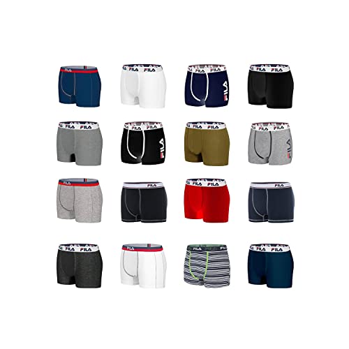 Boxershorts Herren Pack Surprise, Unterhosen Männer, Zufälliges Muster, Ultraweich (6er Pack), Mehrfarbig, L von FILA