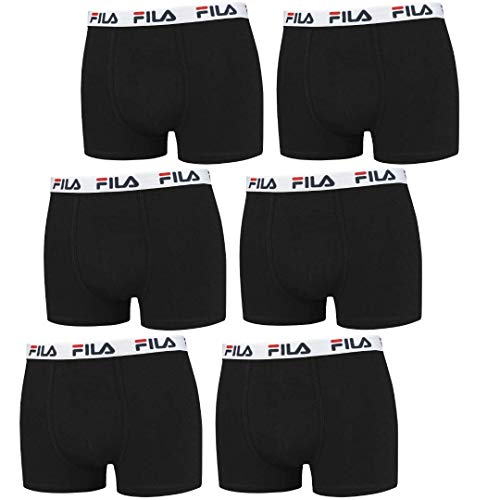 FILA Herren Boxershorts 6-Pack (S, Schwarz) von FILA