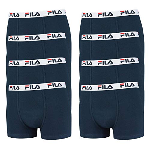 FILA Herren Boxershorts 8er Pack - Logo Pants Cotton Stretch - Enganliegend - Bequem - Farbenauswahl (Navyblau, S - 8 Pack) von FILA