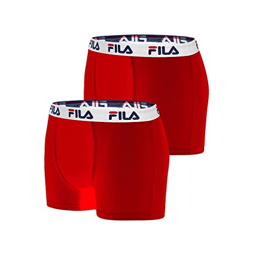 FILA Herren Boxershorts Unterhosen Man Boxers FU5016 2er Pack, Wäschegröße:2XL, Artikel:-118 red von FILA