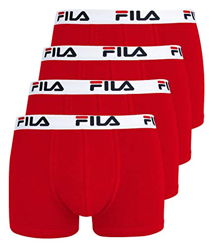 FILA Herren Boxershorts Unterhosen Man Boxers FU5016 4er Pack, Farbe:Rot, Wäschegröße:M, Artikel:-118 red von FILA