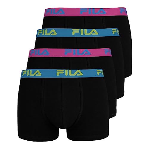 FILA Herren Boxershorts Unterhosen Man Boxers FU5016 4er Pack, Farbe:Schwarz, Wäschegröße:M, Artikel:-264 Waikiki von FILA