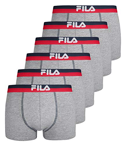 FILA Herren Boxershorts Unterhosen Man Boxers FU5020 6er Pack, Wäschegröße:L, Artikel:-400 Grey von FILA