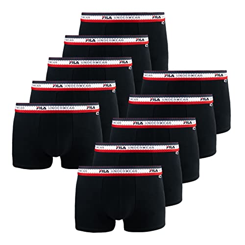 FILA Herren Boxershorts Unterhosen Pants Man Boxer Briefs 10er Pack, Wäschegröße:L, Artikel:-200 Black von FILA