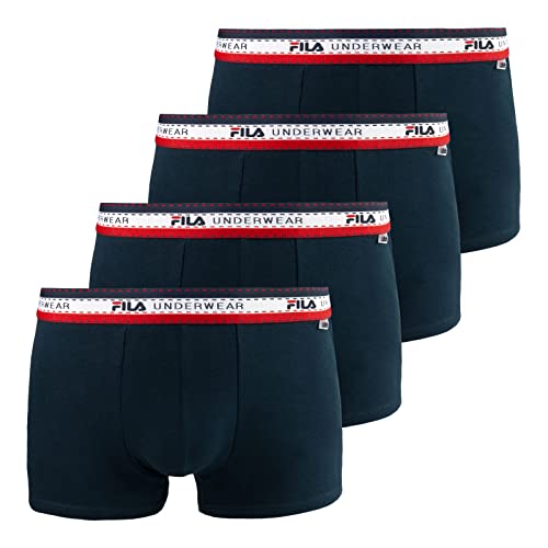 FILA Herren Boxershorts Unterhosen Pants Man Boxer Briefs 4er Pack, Farbe:Blau, Wäschegröße:XL, Artikel:-321 Navy von FILA