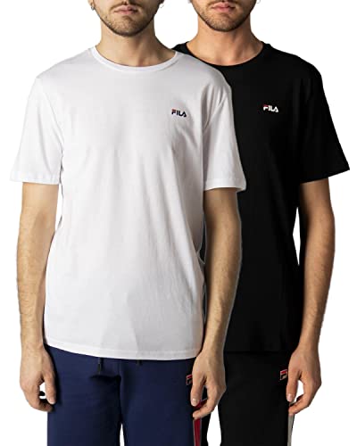 FILA Herren Brod Thee/Dubbel Pack T Shirt, Bright White-black Beauty, M EU von FILA