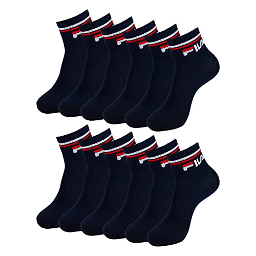 FILA Herren Damen Quarter Socken Sportsocken Quartersocks Calza 6 Paar, Farbe:Blau, Artikel:-321 navy, Größe:35-38 von FILA