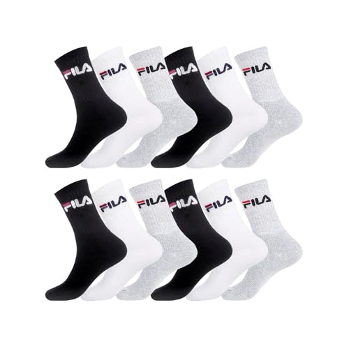 FILA Socken Herren Hypoallergen, SportSocken Herren, Bewegungsfreiheit, Langlebig (12er Pack) von FILA