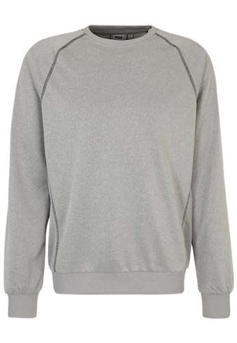 FILA Herren Landin Raglan Crew Langarm Shirt, Light Grey Melange, 2XL von FILA