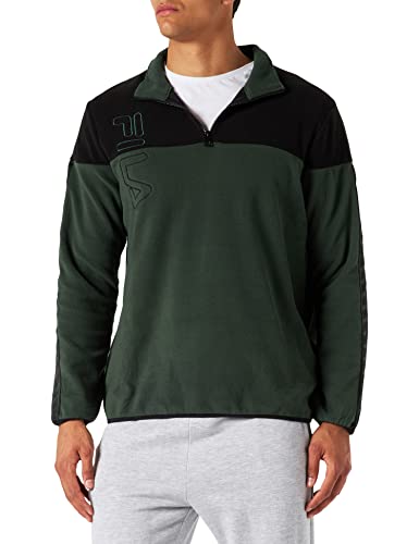 FILA Herren MEN OFER half zip fleece shirt Sweatshirt, Sycamore-Black, M von FILA